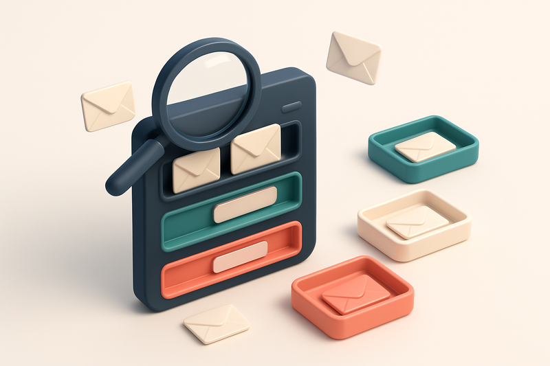 Hero: an isometric email dashboard with email envelopes being sorted into 'valid', 'invalid', and 'risky' sections, magn