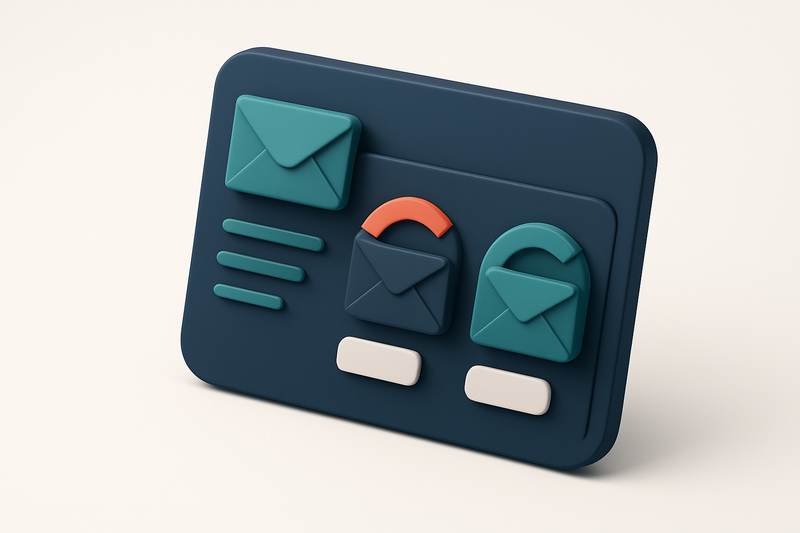 Hero: an isometric dashboard illustrating email list health metrics, envelop-shaped gauges monitoring bounce and deliver