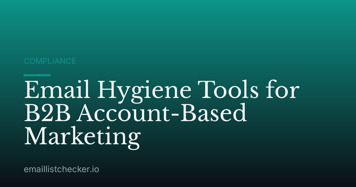 Email Hygiene Tools for B2B Account-Based Marketing