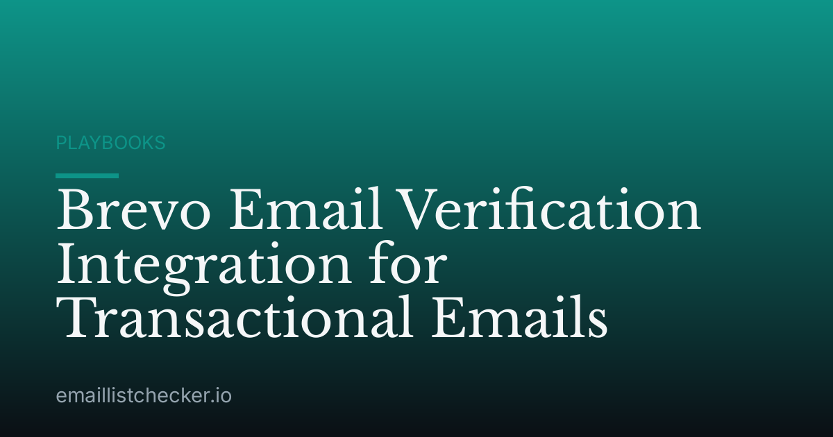 Brevo Email Verification Integration for Transactional Emails