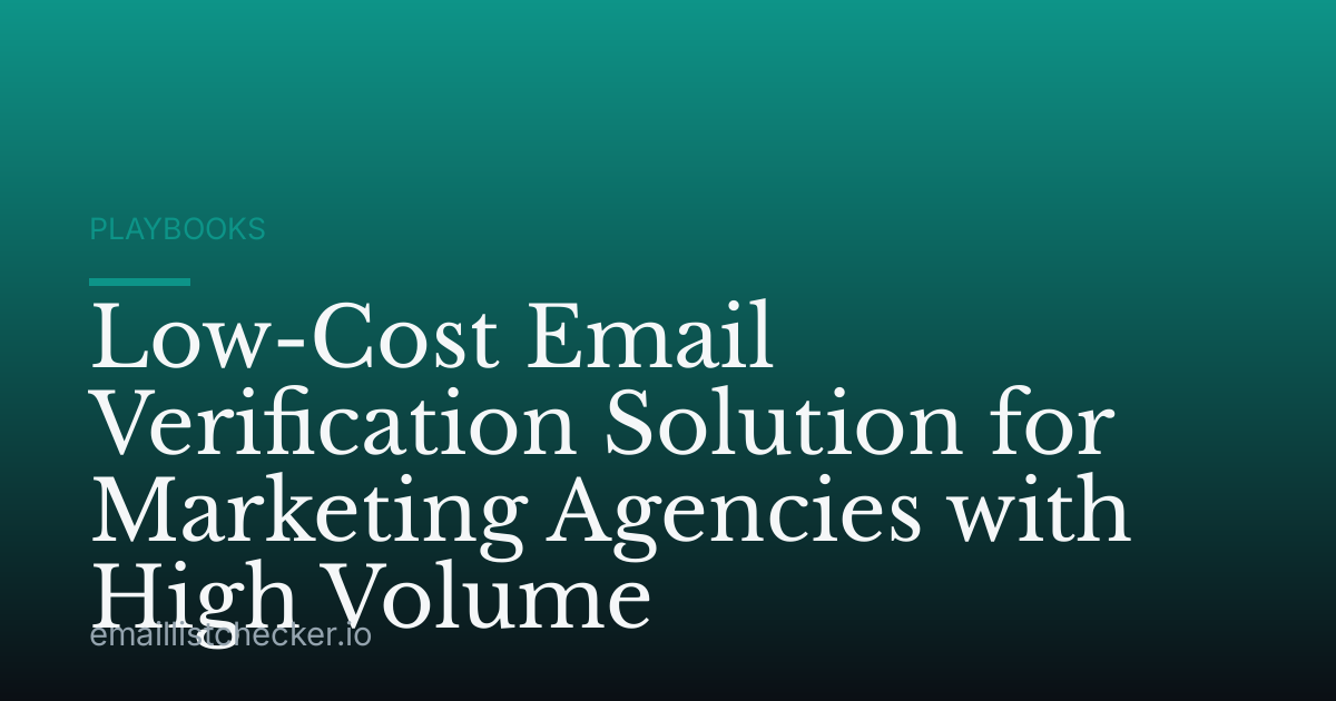 Low-Cost Email Verification Solution for Marketing Agencies with High Volume