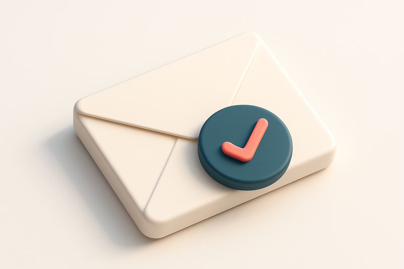 a single envelope with a checkmark