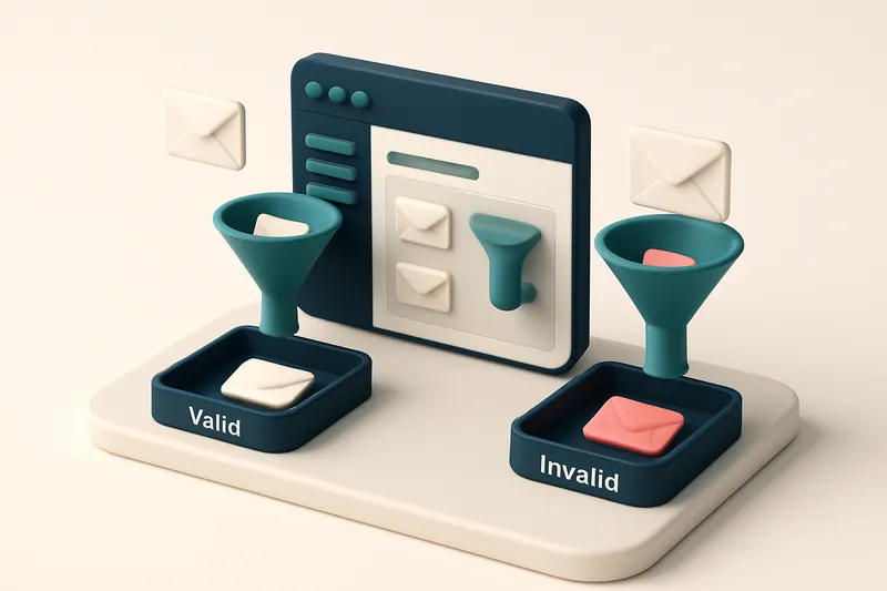 Hero: an isometric email dashboard with two funnels, one marked 'Bulk Verification' and the other 'Real-time Verificatio