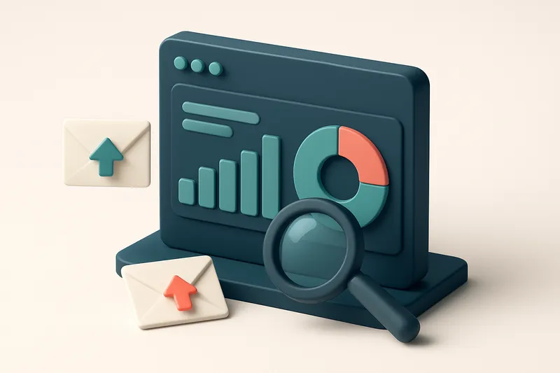 Hero: An isometric illustration of an email dashboard with open rate metrics, envelopes with upward arrows indicating in