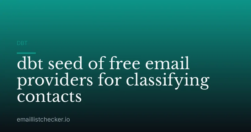 dbt seed of free email providers for classifying contacts
