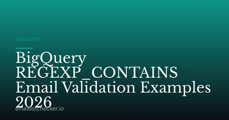BigQuery REGEXP_CONTAINS Email Validation Examples 2026
