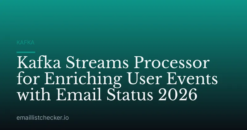 Kafka Streams Processor for Enriching User Events with Email Status 2026