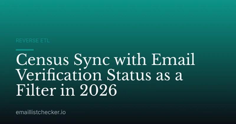 Census Sync with Email Verification Status as a Filter in 2026