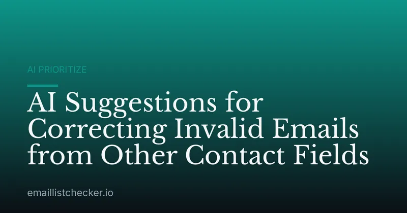 AI Suggestions for Correcting Invalid Emails from Other Contact Fields
