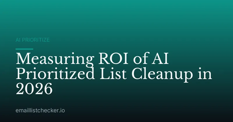 Measuring ROI of AI Prioritized List Cleanup in 2026