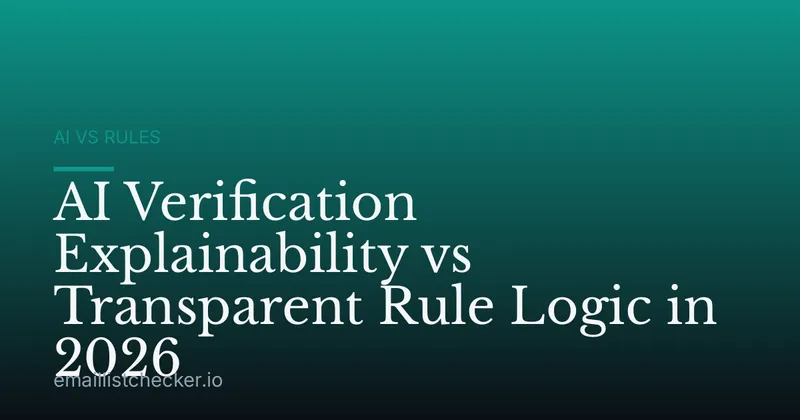 AI Verification Explainability vs Transparent Rule Logic in 2026