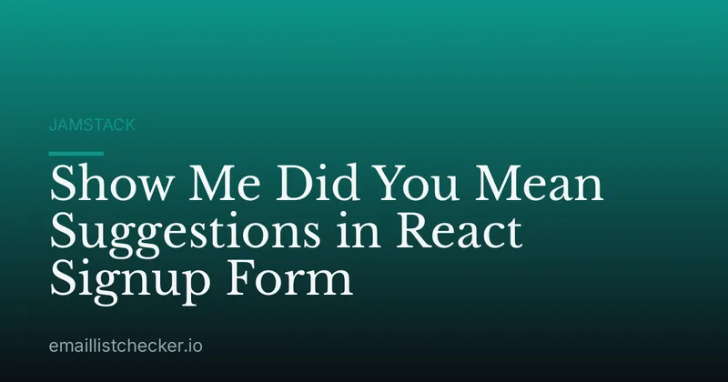 Show Me Did You Mean Suggestions in React Signup Form