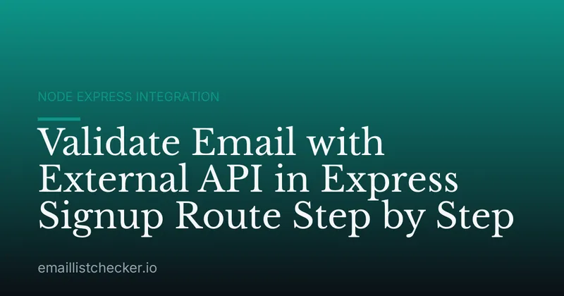 Validate Email with External API in Express Signup Route Step by Step