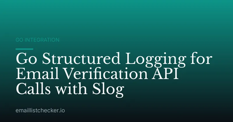 Go Structured Logging for Email Verification API Calls with Slog
