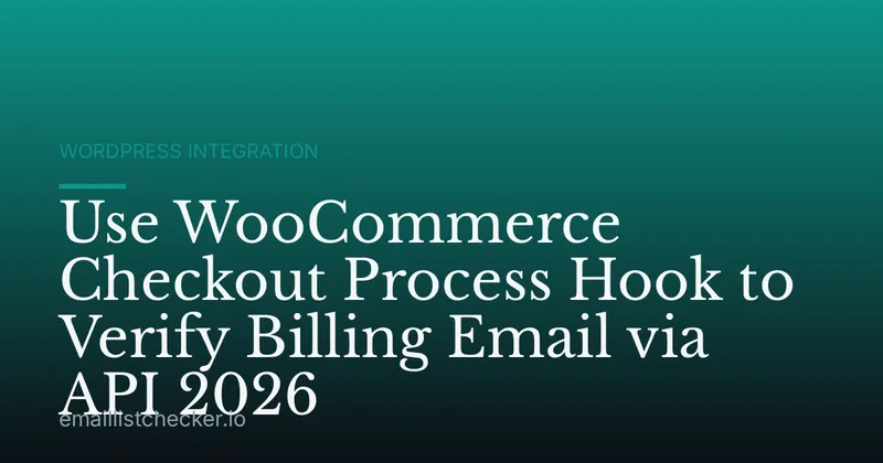 Use WooCommerce Checkout Process Hook to Verify Billing Email via API 2026