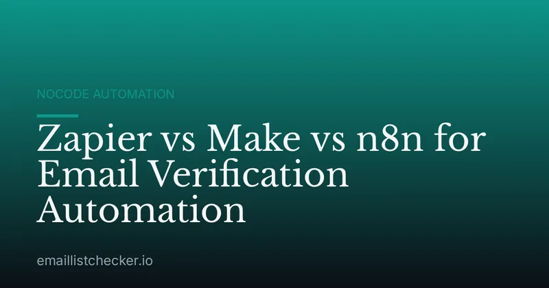 Zapier vs Make vs n8n for Email Verification Automation