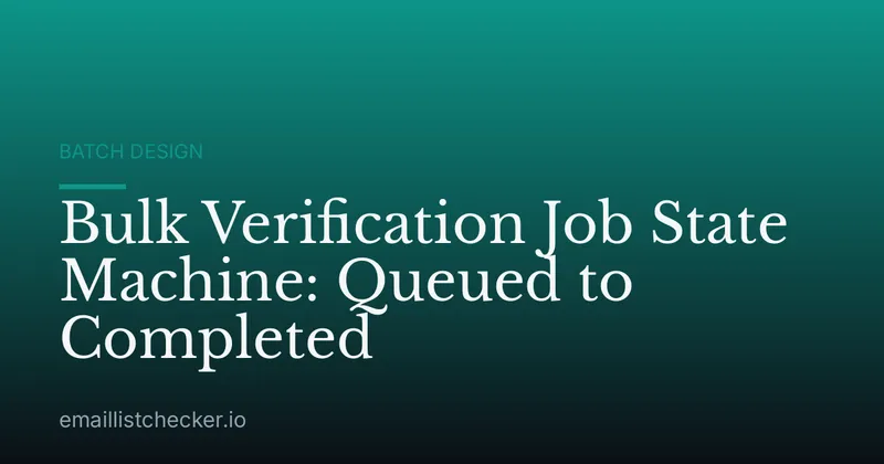 Bulk Verification Job State Machine: Queued to Completed