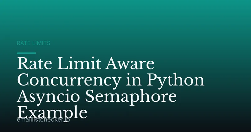 Rate Limit Aware Concurrency in Python Asyncio Semaphore Example