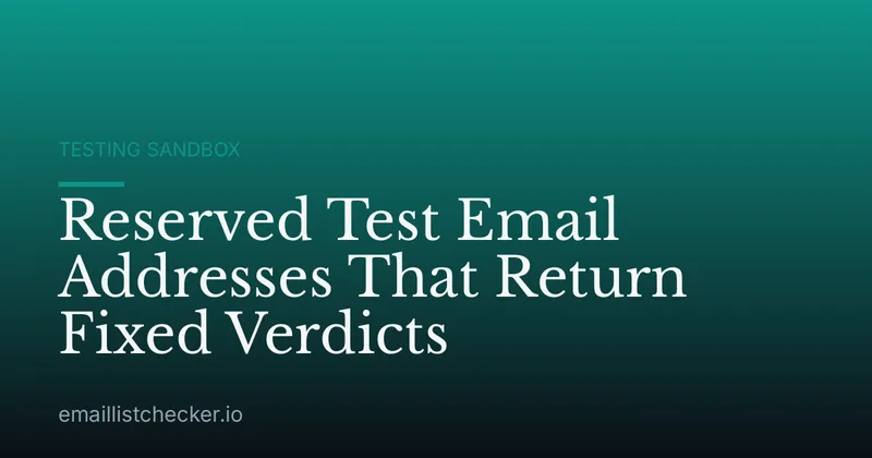 Reserved Test Email Addresses That Return Fixed Verdicts