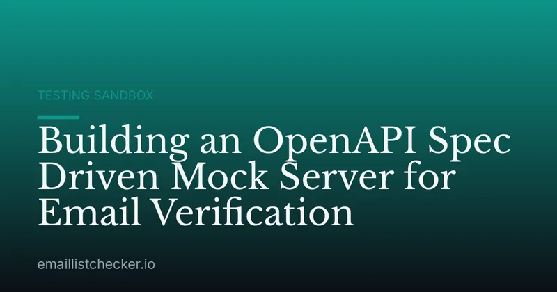 Building an OpenAPI Spec Driven Mock Server for Email Verification