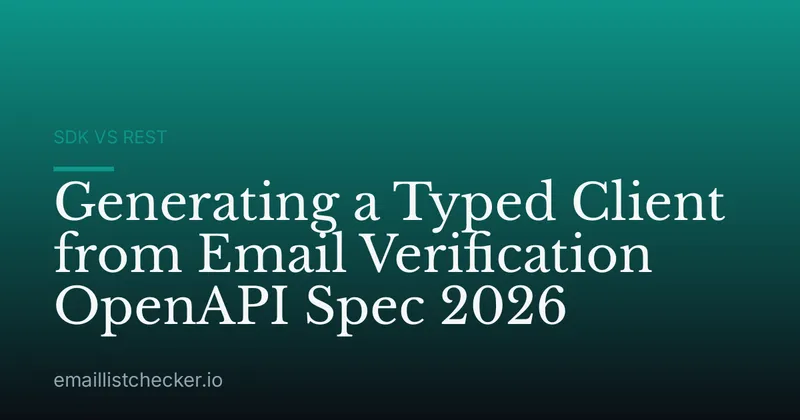 Generating a Typed Client from Email Verification OpenAPI Spec 2026