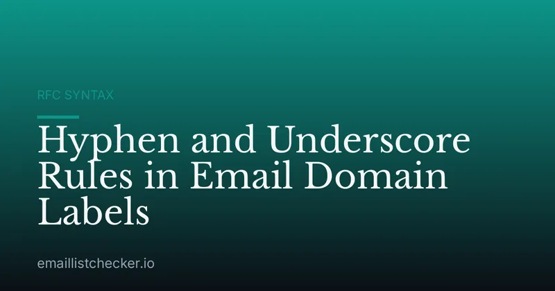 Hyphen and Underscore Rules in Email Domain Labels