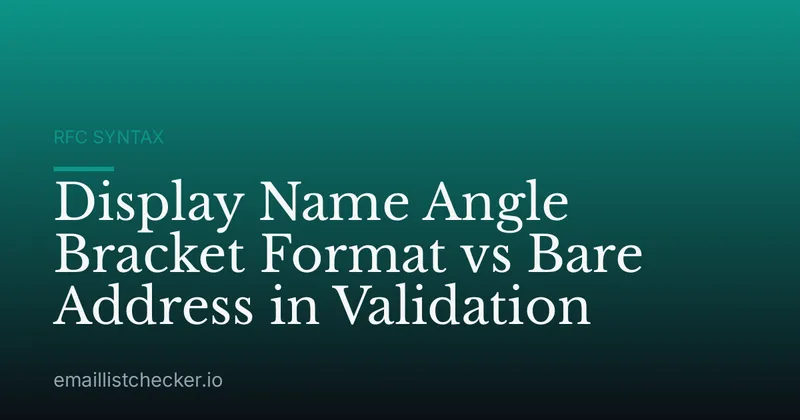 Display Name Angle Bracket Format vs Bare Address in Validation