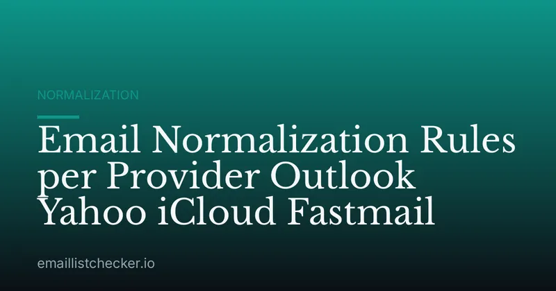 Email Normalization Rules per Provider Outlook Yahoo iCloud Fastmail