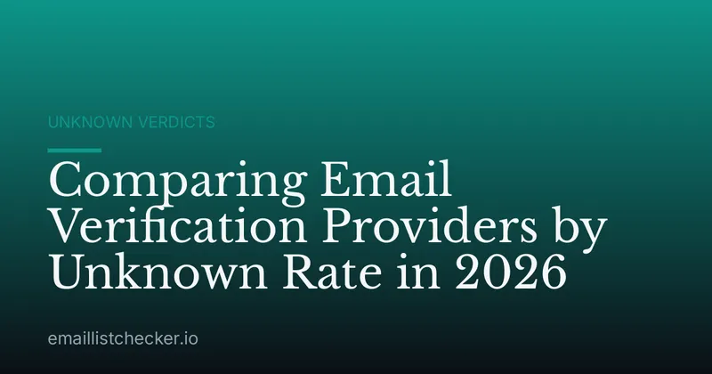 Comparing Email Verification Providers by Unknown Rate in 2026