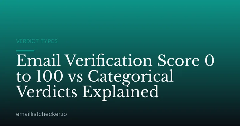 Email Verification Score 0 to 100 vs Categorical Verdicts Explained