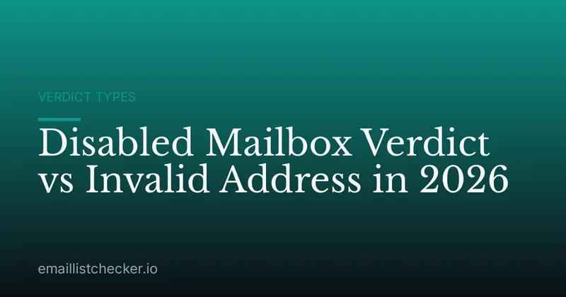 Disabled Mailbox Verdict vs Invalid Address in 2026