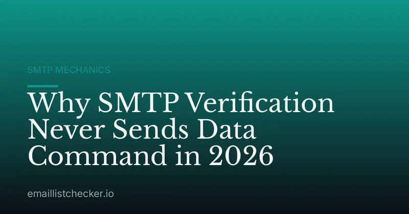 Why SMTP Verification Never Sends Data Command in 2026