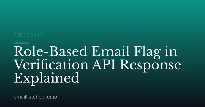Role-Based Email Flag in Verification API Response Explained