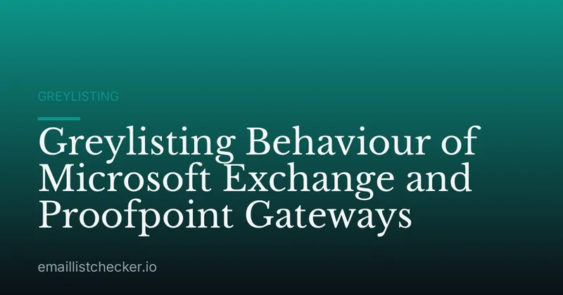 Greylisting Behaviour of Microsoft Exchange and Proofpoint Gateways