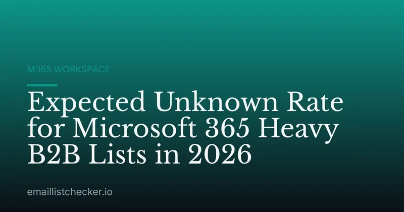 Expected Unknown Rate for Microsoft 365 Heavy B2B Lists in 2026
