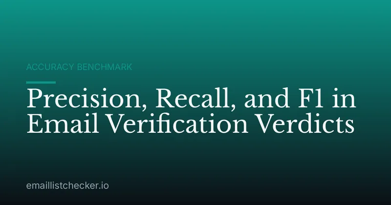 Precision, Recall, and F1 in Email Verification Verdicts