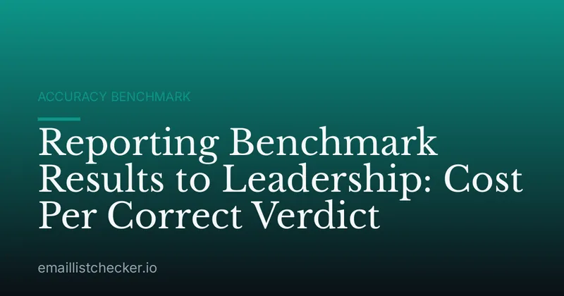 Reporting Benchmark Results to Leadership: Cost Per Correct Verdict