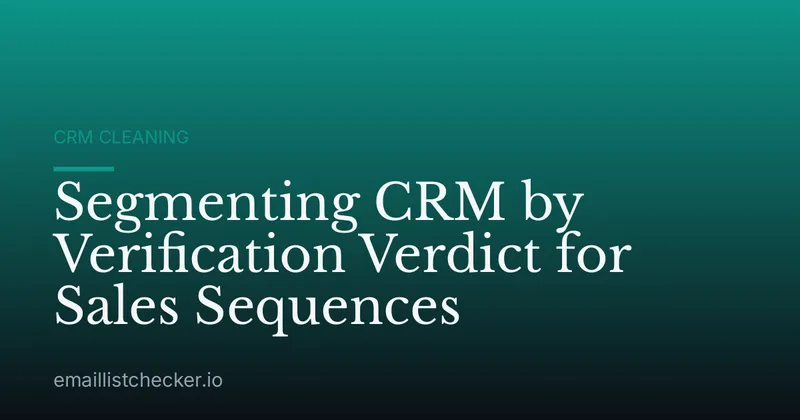 Segmenting CRM by Verification Verdict for Sales Sequences