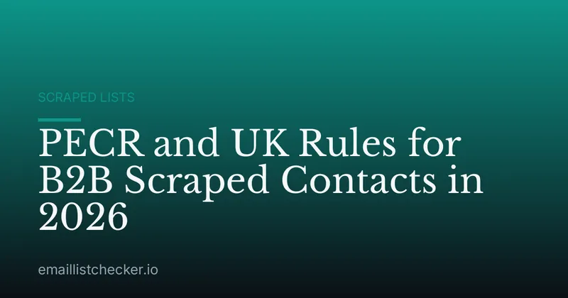 PECR and UK Rules for B2B Scraped Contacts in 2026