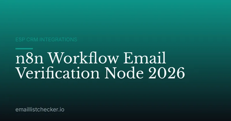 n8n Workflow Email Verification Node 2026
