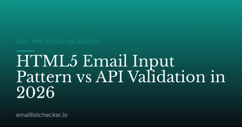 HTML5 Email Input Pattern vs API Validation in 2026