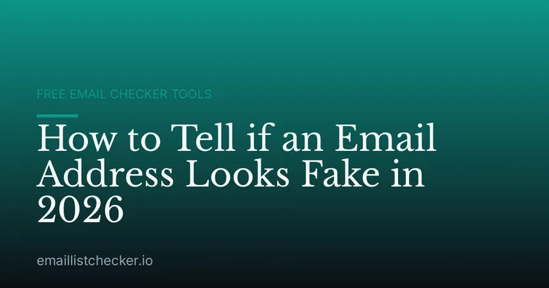 How to Tell if an Email Address Looks Fake in 2026