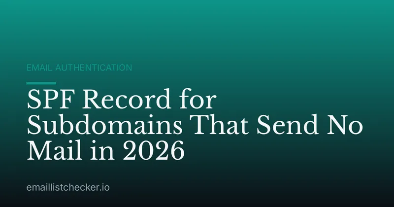 SPF Record for Subdomains That Send No Mail in 2026