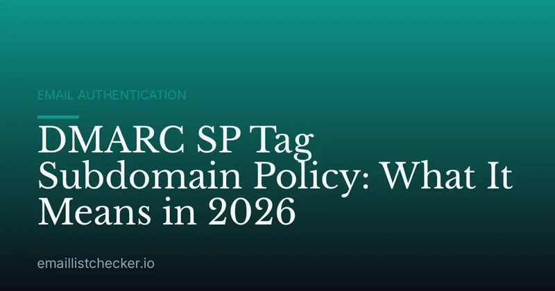 DMARC SP Tag Subdomain Policy: What It Means in 2026