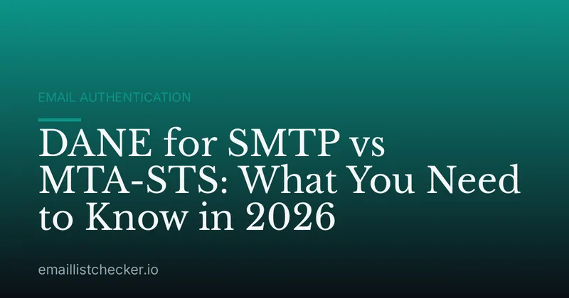DANE for SMTP vs MTA-STS: What You Need to Know in 2026