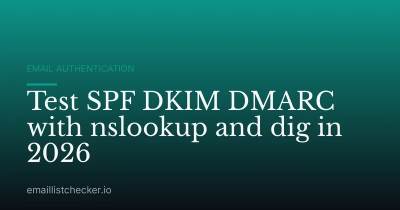 Test SPF DKIM DMARC with nslookup and dig in 2026