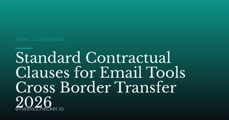 Standard Contractual Clauses for Email Tools Cross Border Transfer 2026