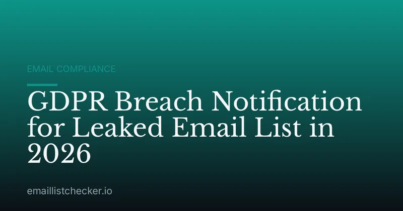 GDPR Breach Notification for Leaked Email List in 2026