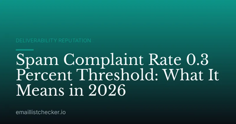 Spam Complaint Rate 0.3 Percent Threshold: What It Means in 2026
