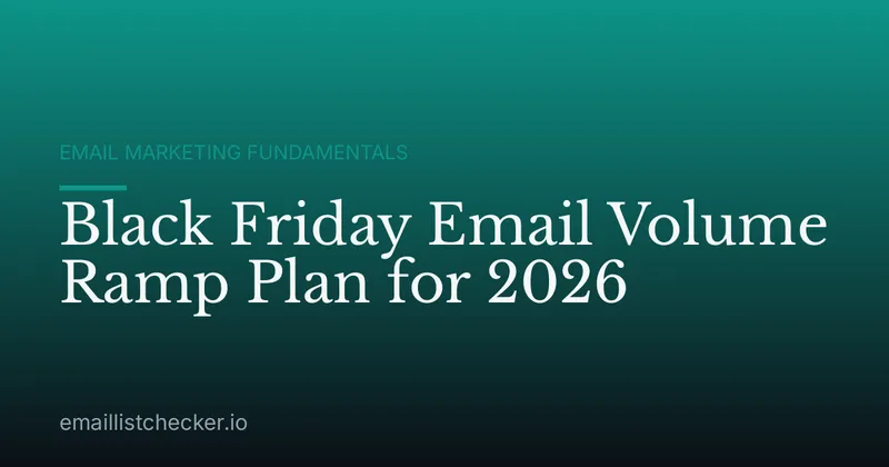 Black Friday Email Volume Ramp Plan for 2026